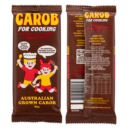 Carob for Cooking Bar 80g | Organic, Australian grown carob perfect for baking – the delicious and healthy diabetic cooking chocolate